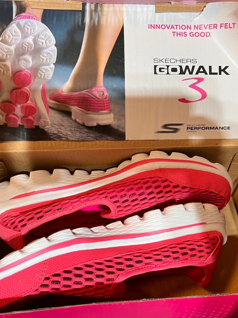 Pink Skechers Go Walk 3 Size 7